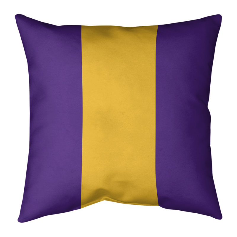 Housse de coussin, 18 po x 18 po, Mauve / doré, Polyester filé