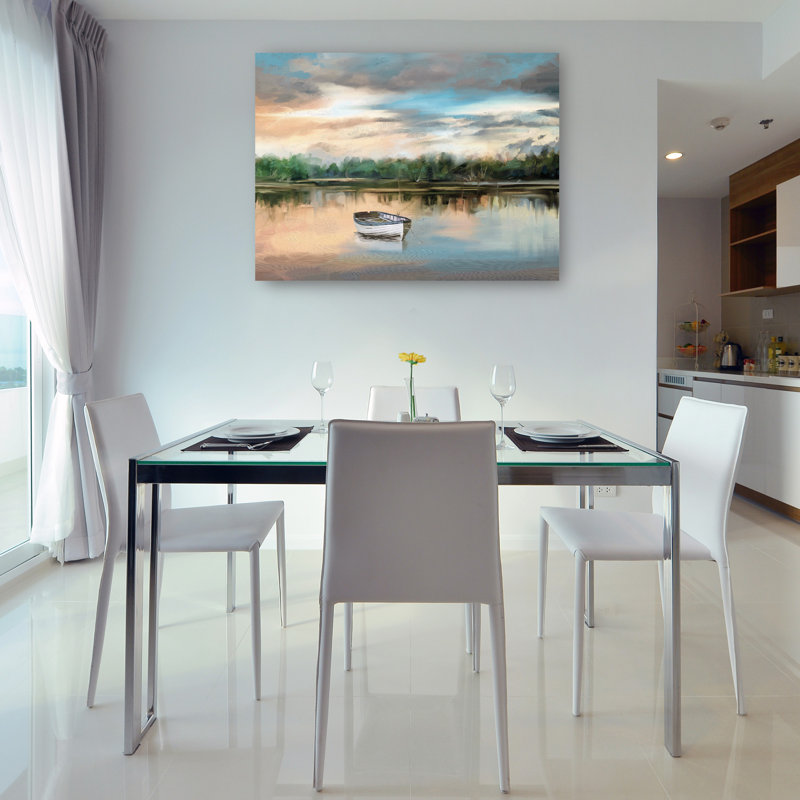 Impression sur toile Lakeside Row bateau par Studio Arts, H 30 po x l 40 po