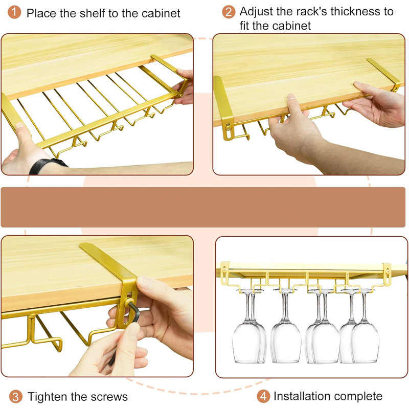 Nail Free Metal High Footed Cup Holder Storage Rack