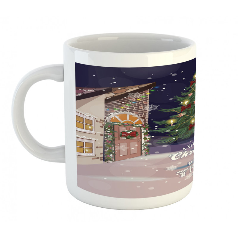 Grande tasse à café en streets winter setting