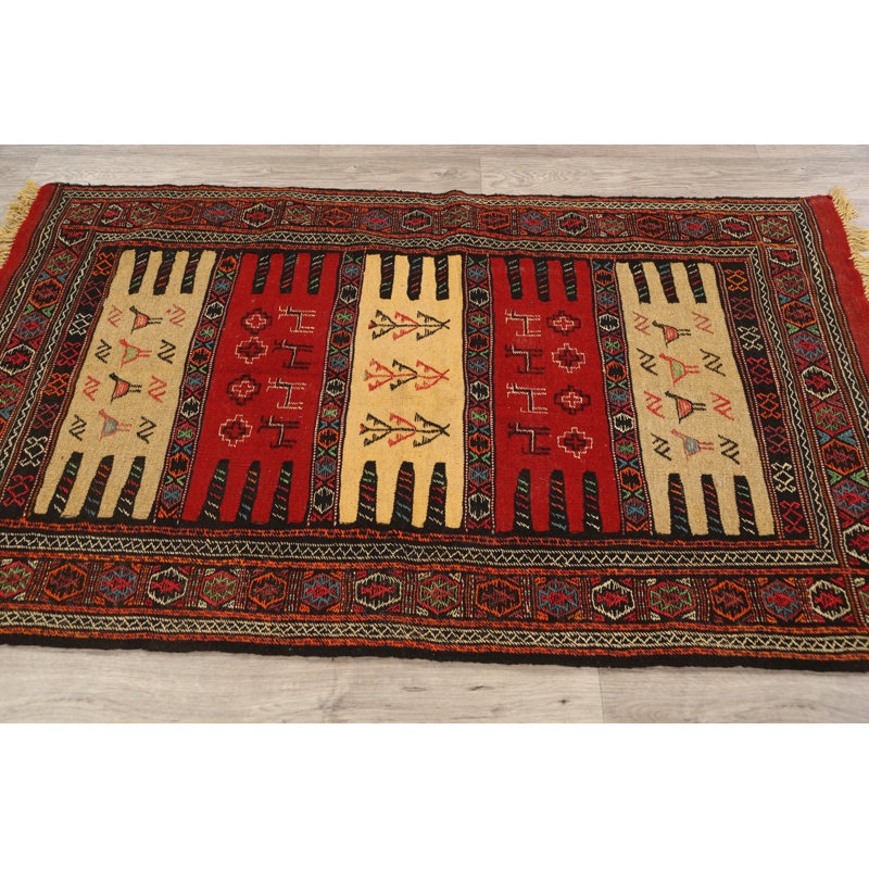 Tapis tribal tissé à la main Kilim 3 x 6