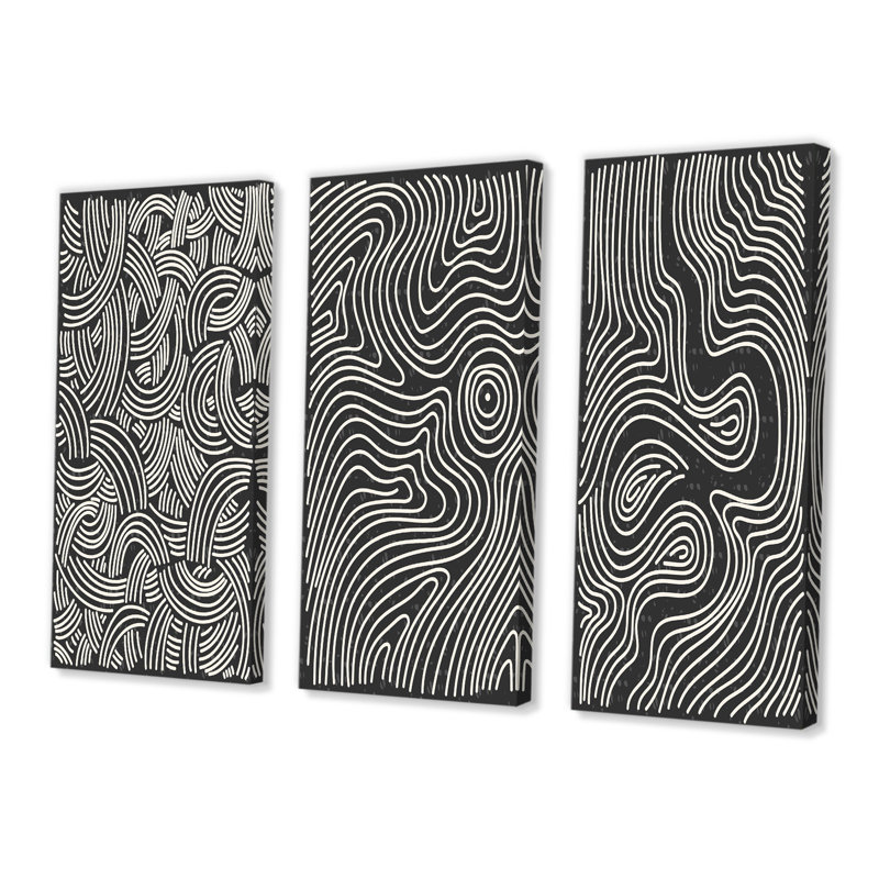 Ensemble de 3 pièces japonaises, rétro, rétro, rétro, art moderne III, L 60 po x H 40 po