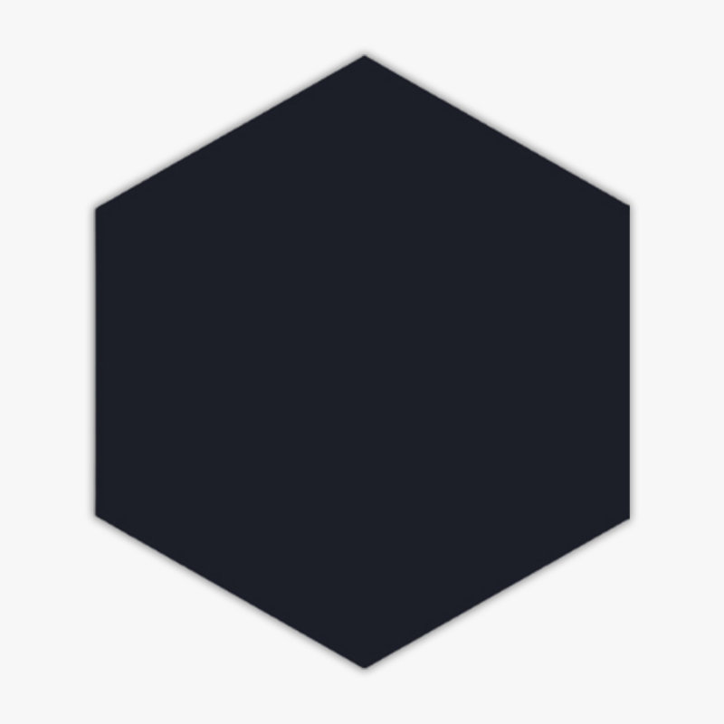 5 in. x 6 in. Ceramic Tile, Block Hexagon Negro Matte