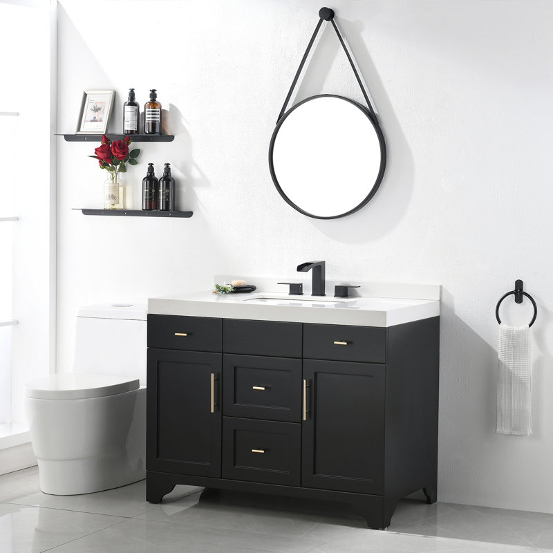 Matte Black Modern Widespread 2-Handle Bathroom Faucet
