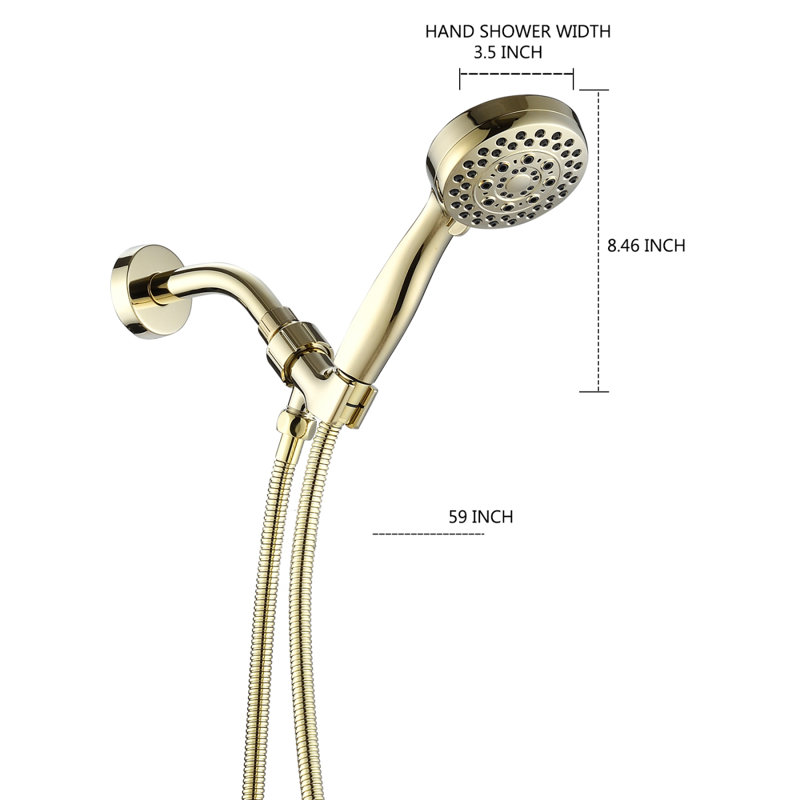 Handheld Shower Head With Hose High Pressure Shower Heads, Gold