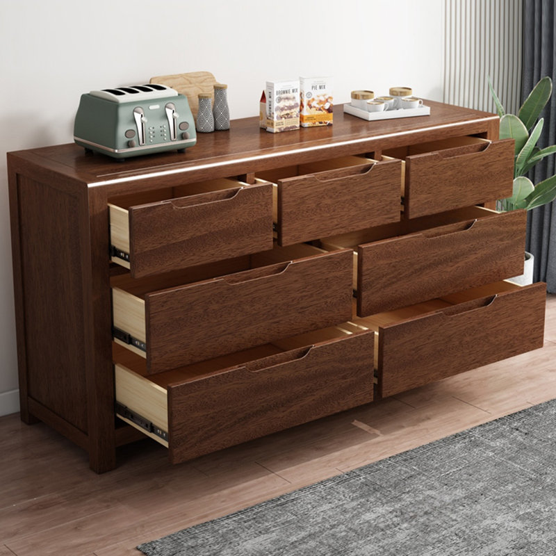 Armoire d'appoint en bois massif brun noisette, H 29,53 po x l 53,15 po x P 17,72 po, Brun noyer
