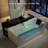 71 In. Whirlpool Bathtub Rectangular Jetted Spa Bath Tub With Center Drain - Brushed Nickel Tub Filler In White