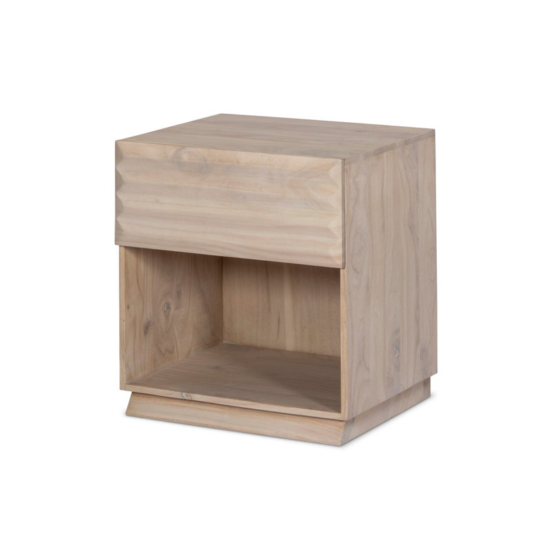 Tussac 1 - Drawer Nightstand, Natural White Neem