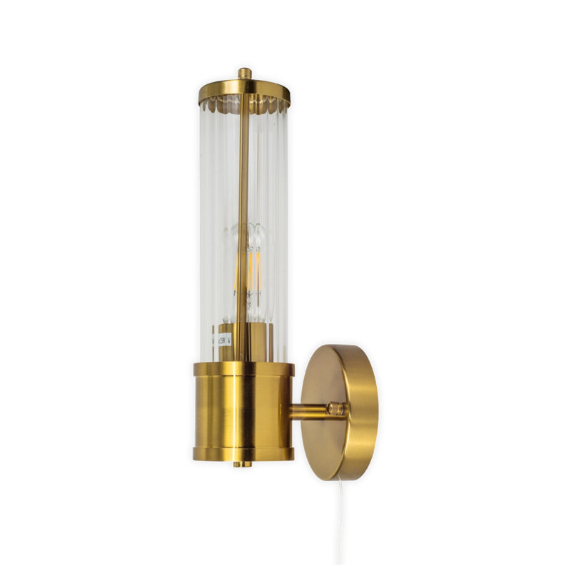 Verdie Armed Sconce, Brushed Brass