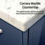 Meuble-lavabo simple 24 po X P 22 po P, comptoir en marbre de Carrare et Miroir-2099715207-2099715225