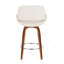 Tabouret de comptoir Fabrico Mid-Century moderne en noyer et crème par Lumisource - ensemble de 2