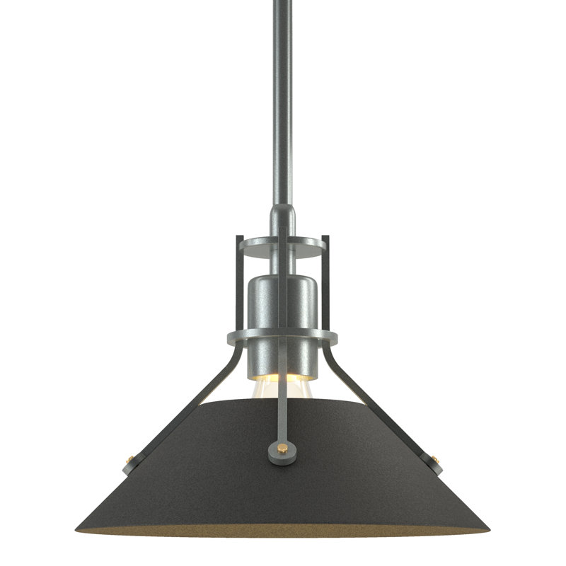 Henry 1 - Light Single Cone Pendant, Vintage Platinum, Natural Iron