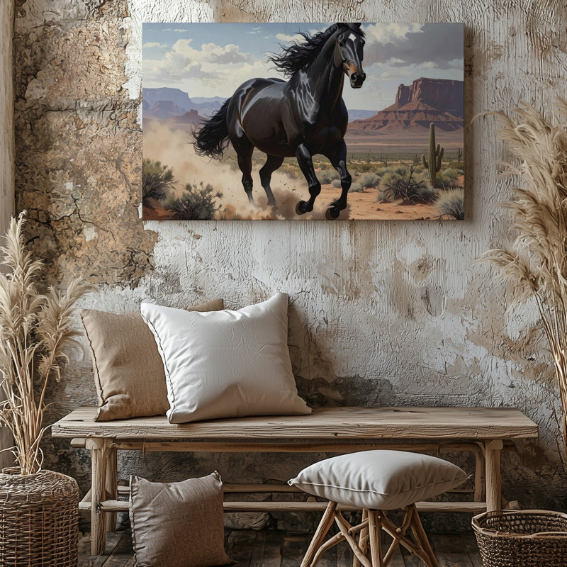 Art mural cheval au galop de l'Ouest, H 11 po x l 14 po