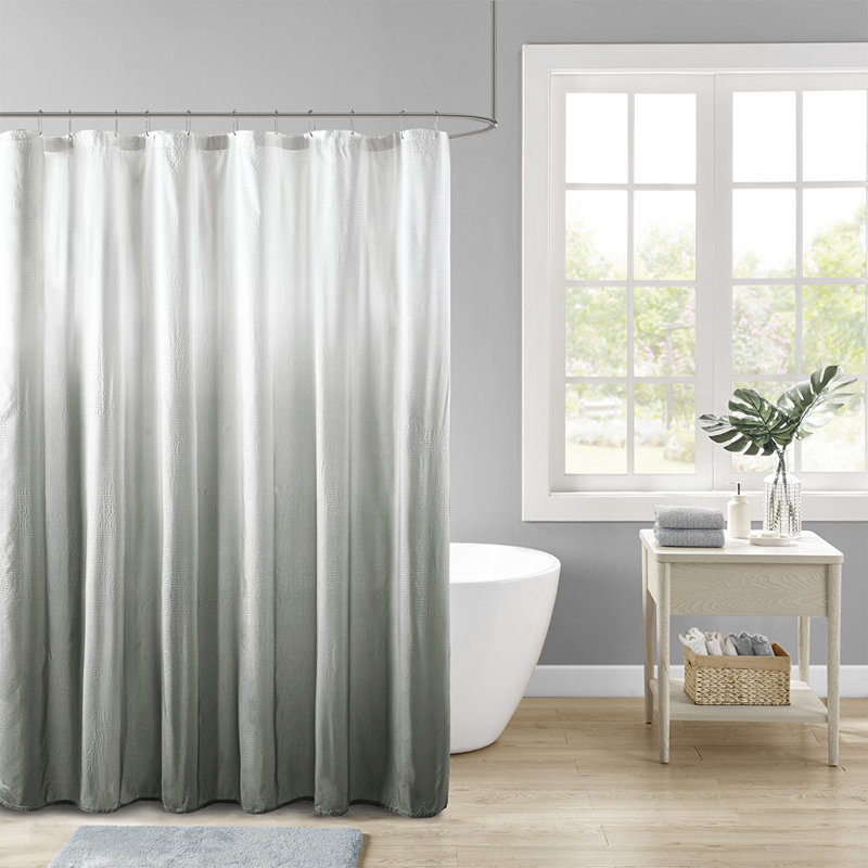 Rideau de douche à imprimé dégradé gris 72 po x 72 po Ombre, Gris