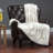 White Faux Fur Snow Leopard Throw Blanket With Mink Reverse