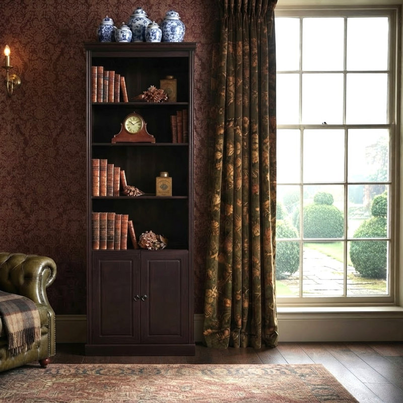 Dedrah 223 cm H x 74 cm W Library Bookcase, Brown