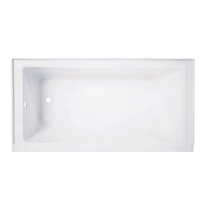 Kingston Brass Aqua Eden 60-Inch Acrylic Rectangular Drop-In Tub, Left