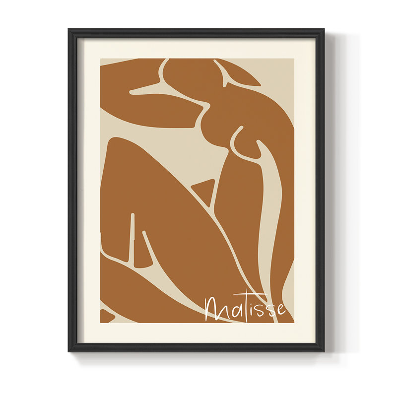Matisse CECII, reproduction encadrée - bois massif, H 28 po x l 22 po, Noir