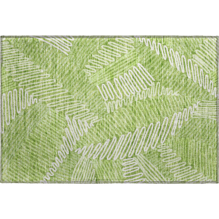 Premium Machine Washable Prisco Lime Rug