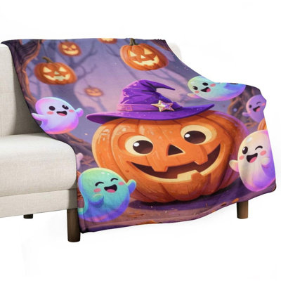 Joli jeté en flanelle d'Halloween