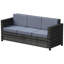 Gennett 3 Seater Rattan Sofa for Garden Mixed Grey/Grey