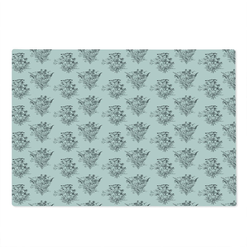Planche à découper Ambesonne, grandes tailles, fleurs sauvages, gris anthracite et blanc