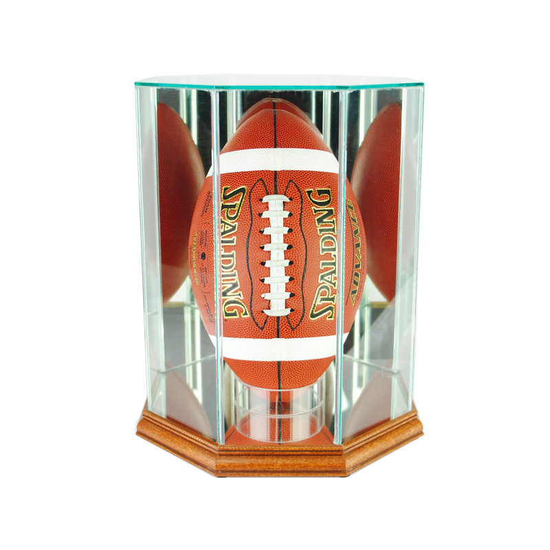 Présentoir de football octogonal, Noyer