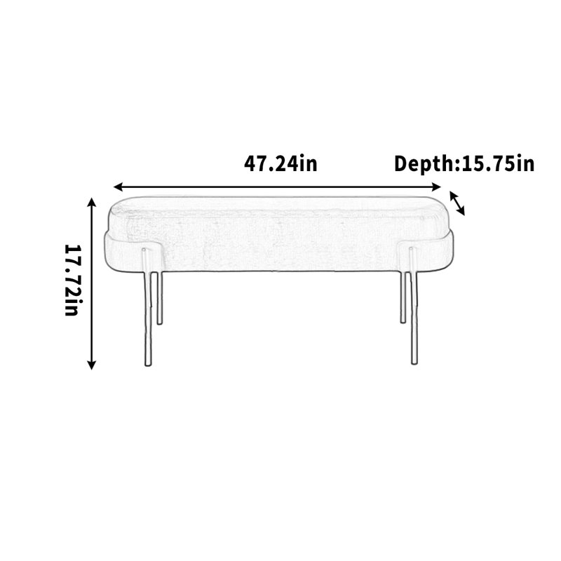Amaral, 17.72" H x 47.24" W x 15.75" D
