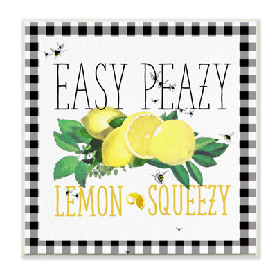 " Easy Peazy Lemon Squeezy Kitchen Humor Plaid Word Design " by The Saturday Evening Post
