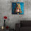 Art mural en verre acrylique 24 po x 24 po «Cake Bear On Blue» par Heather Gauthier