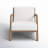 Arli 26"W Upholstered Armchair - NEMA Lounge Chair – Natural White Oak Wood Accent Chair with White Bouclé Upholstery, Modern Scandinavian Armchair for Living Room & Bedroom and Offices