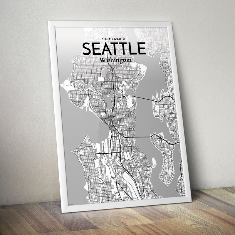 Seattle - No Frame Print, 70.1cm H x 50cm W x 0.1cm D