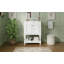 Meuble-lavabo de luxe moderne de 24 po avec lavabo en céramique, meuble de salle de bain avec tablette ouverte et rangement fermé-125847752