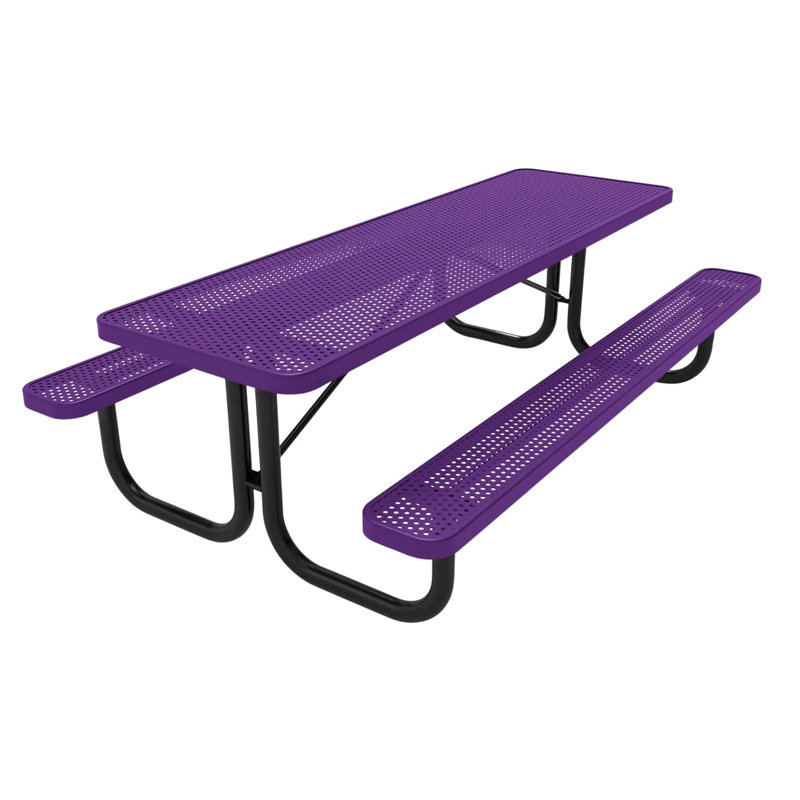 Table de pique-nique rectangulaire de 2,4 m (8 pi), perforée, texturée violette, 8ft Rect, Punched, Textured Purple