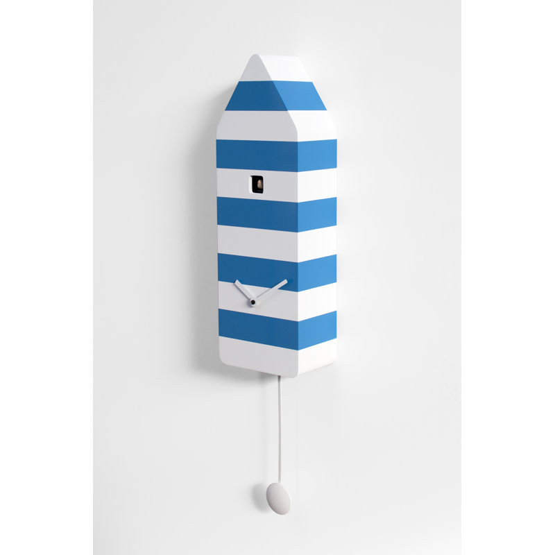 Commander Wood Wall Clock, Light Blue