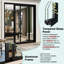 Porte patio 108 po x 80 po avec quincaillerie, verre transparent noir-115677052