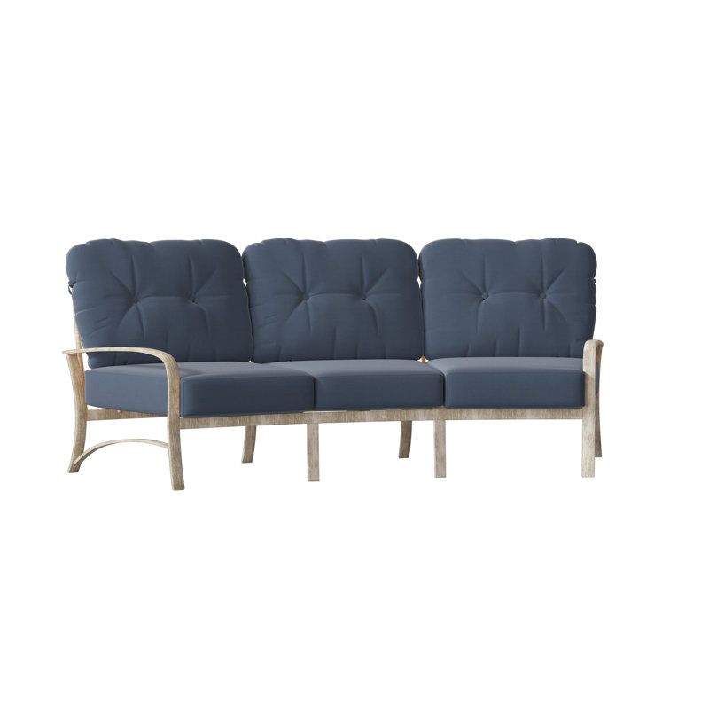 Canapé de patio crescent Fremont, Sunbrella® Spectrum denim, Brun châtaigne