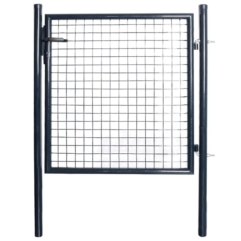 Rydal Mesh Garden Gate Galvanized Steel 85.5 x 100 cm Grey