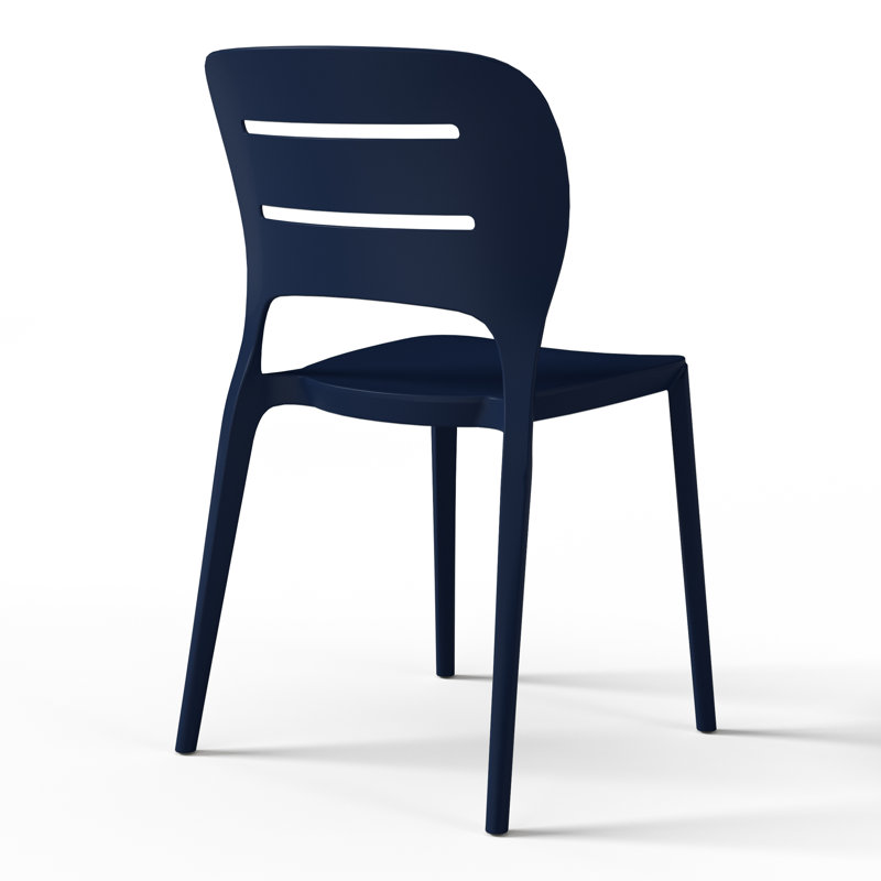 Ensemble de 2 chaises de patio empilables, 2, Navy