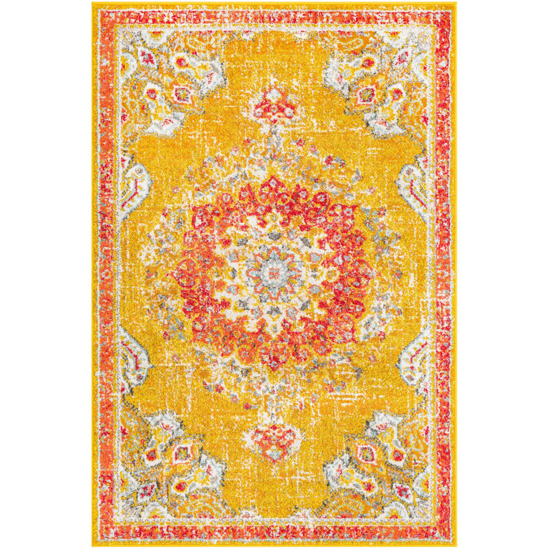Tapis oriental en polypropylène tissé à la machine Pennylane, Rectangle 4 pi 1 po x 6 pi 1 po