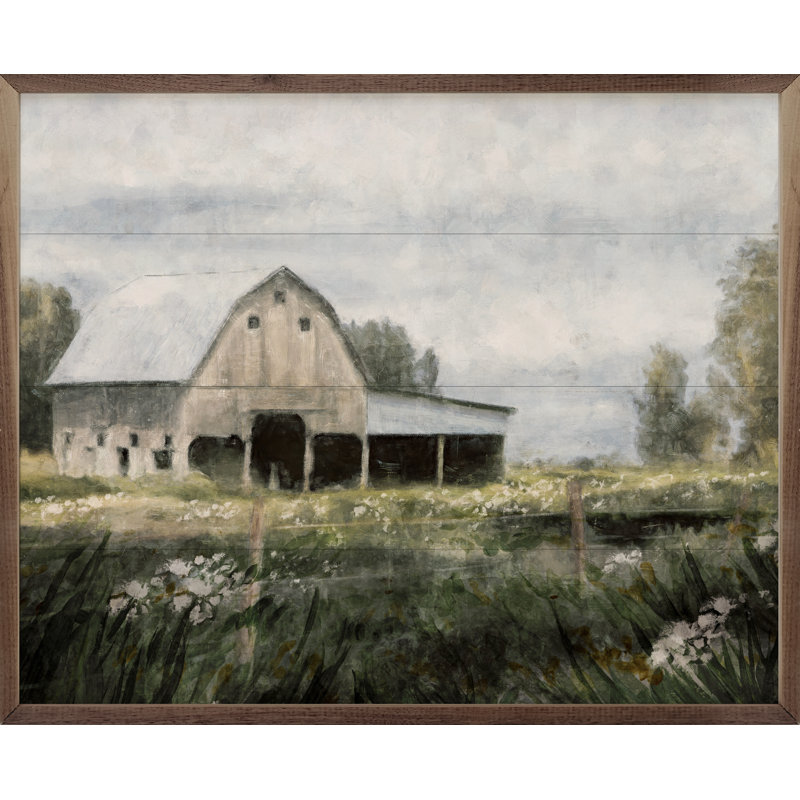 «Farm House Barn 2 Fence» par Nina Blue - impression d'un cadre photo sur bois, H 24 po x l 30 po