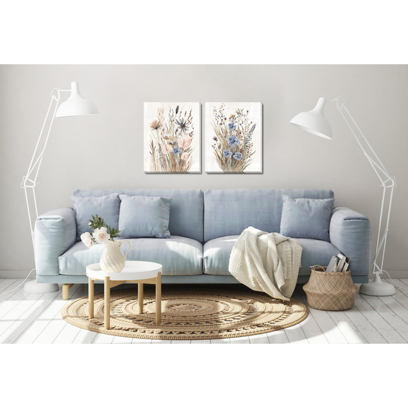 Ensemble d'œuvres d'art sur toile herbes sauvages