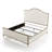 Lalia Modern Upholstered Hammered Metal Camelback Bed-124653007-124257343