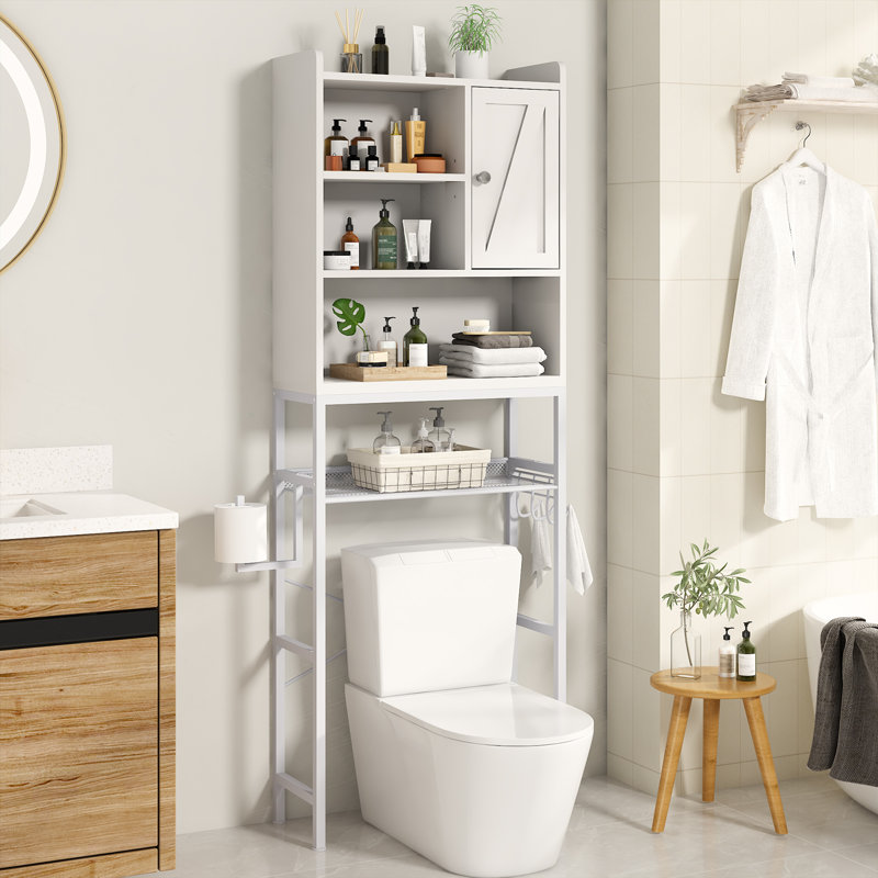 Rangement autoportant au-dessus de la toilette, Blanc