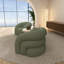 Fauteuil demi-tonneau rembourré et pivotant-583774007