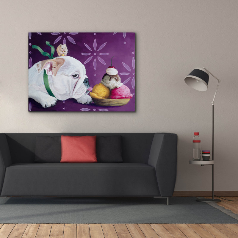  «Sneaking A Lick» par Heather Gauthier, art mural sur toile, 54 po x 40 po