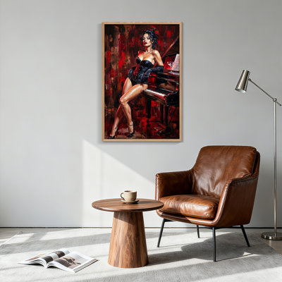 «Piano Lady», reproduction d'art sur toile, ensemble de 1
