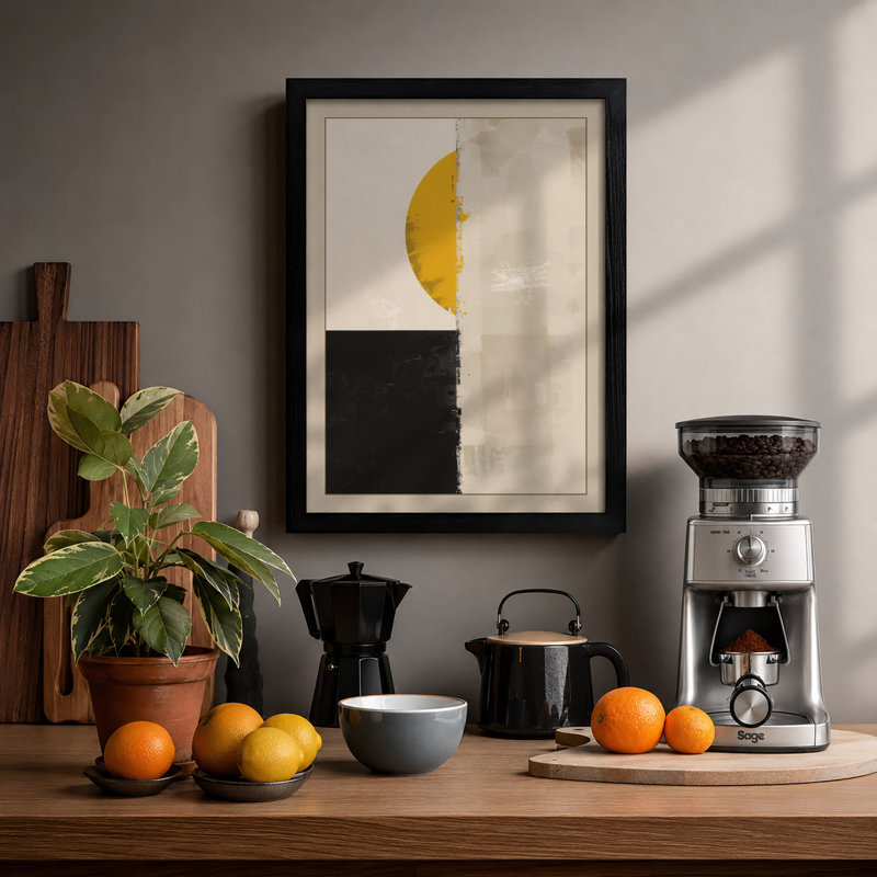 Divided Balance Minimalist - Framed Print, A4 - 29.7 x 21.0 cm, Black