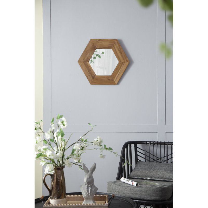 Cameron Teak Wood Rectangular Vanity Mirror