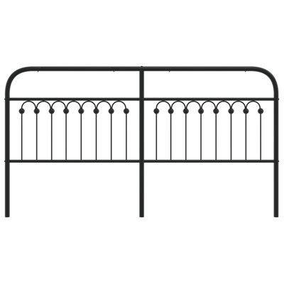 Vidaxl Metal Replace Headboard Black 180 Cm